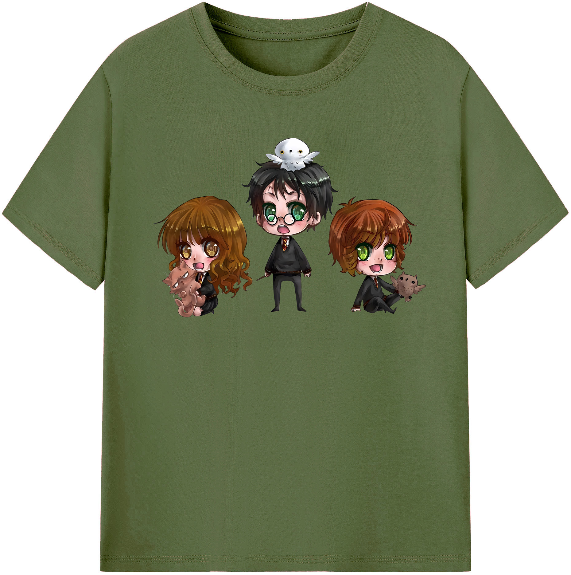 （画像用） Harry Potter ハリー・ポッターシリーズ 綿100％半袖Tシャツ（フロントプリント）